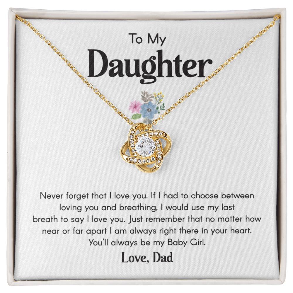 Daughter Necklace from Dad Floral Message Card Jewelry