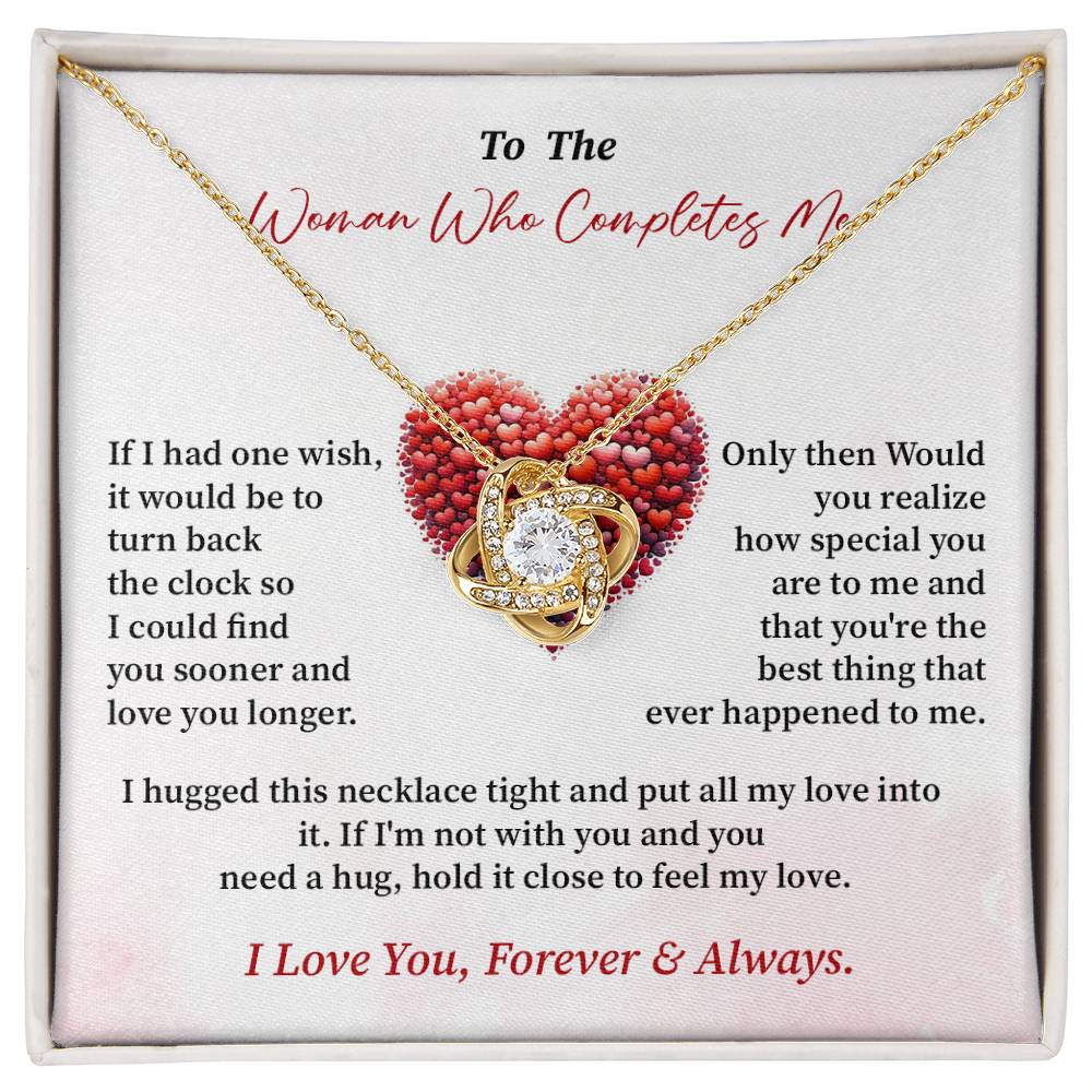 Sentimental Necklace Gift for Woman Who Completes Me