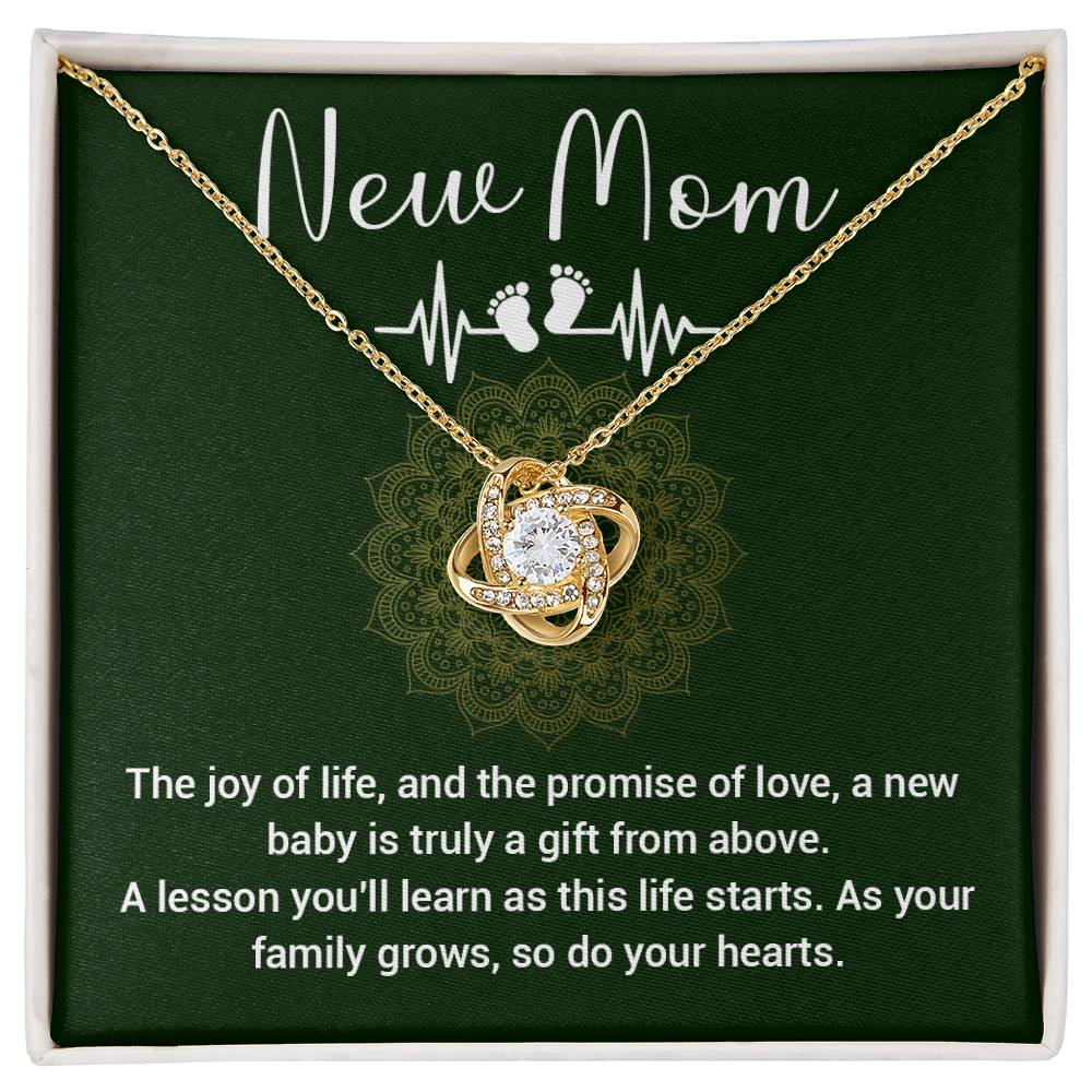 New Mom Gift Necklace – First Time Mom Jewelry with Card