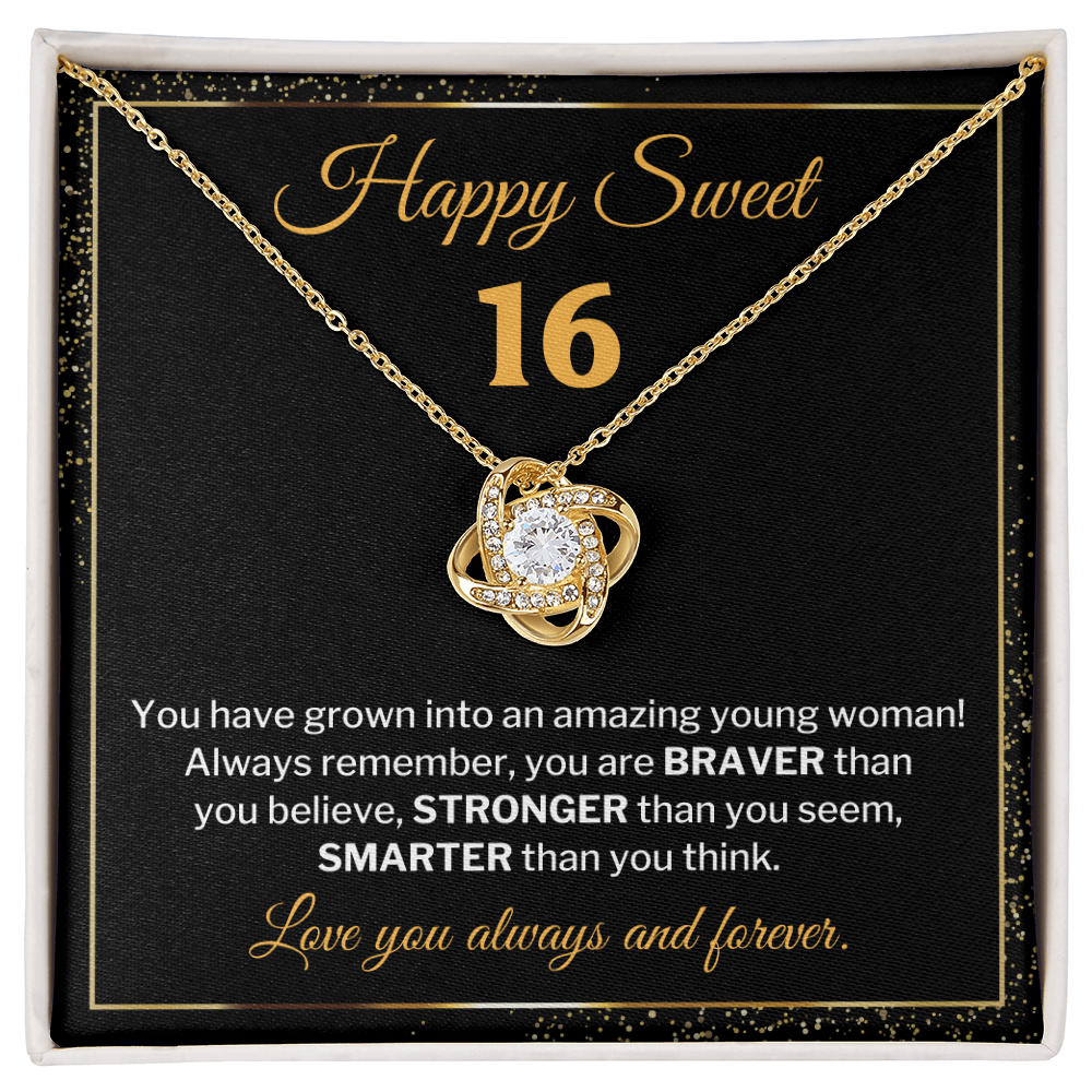Sweet 16 Necklace Gift With Loving Message Card