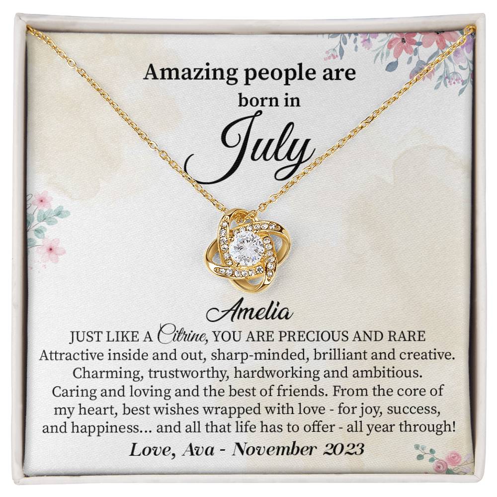 July Birthday Necklace Gift for Her – Floral Gift Box Jewelry