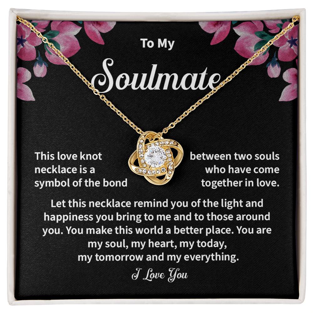 Soulmate Love Knot Necklace with Message Card & Gift Box