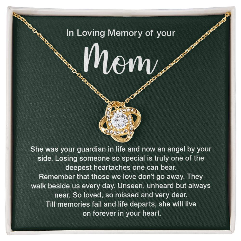 In Loving Memory Necklace For Loss Of Mom – Memorial Jewelry Gift With Heartfelt Message
