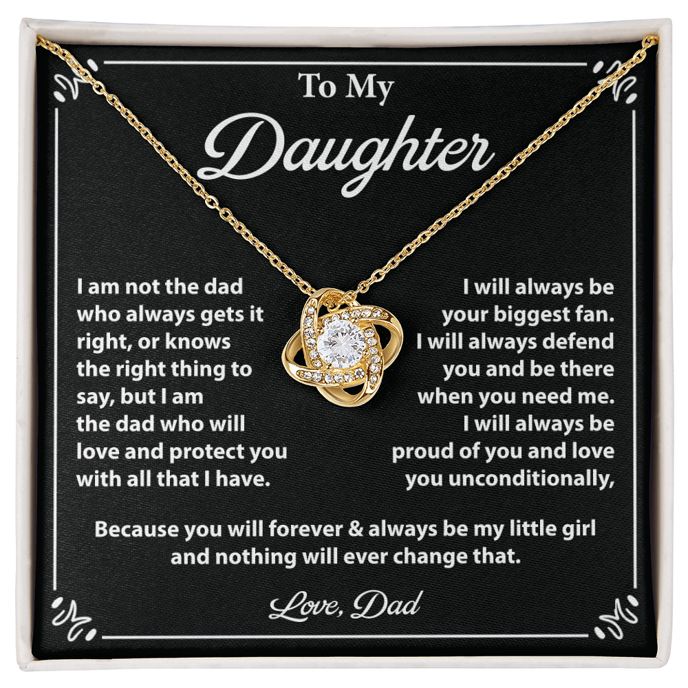 Gift for Daughter from Dad - Forever My Little Girl Necklace with Heartfelt note