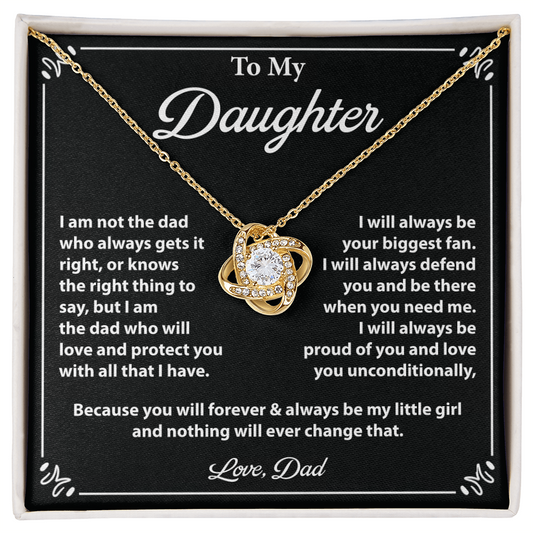 Gift for Daughter from Dad - Forever My Little Girl Necklace with Heartfelt note