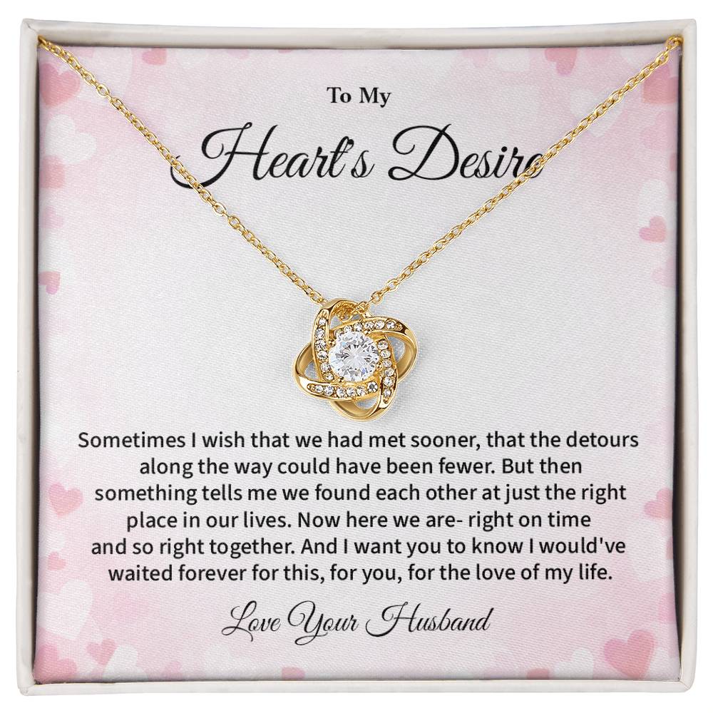 To My Heart's Desire Sentimental Jewelry For Wife Meaningful Necklace Gift