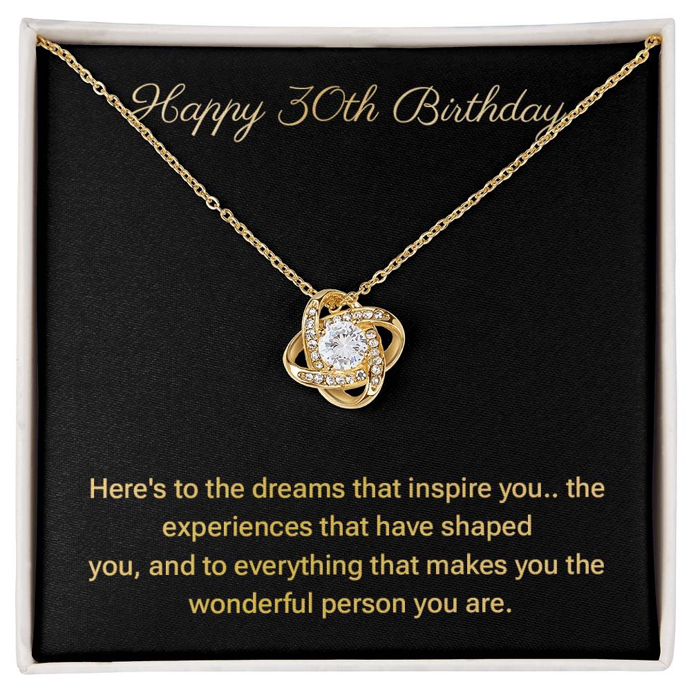 30th Birthday Necklace Gift for Her – Elegant Message Card Box