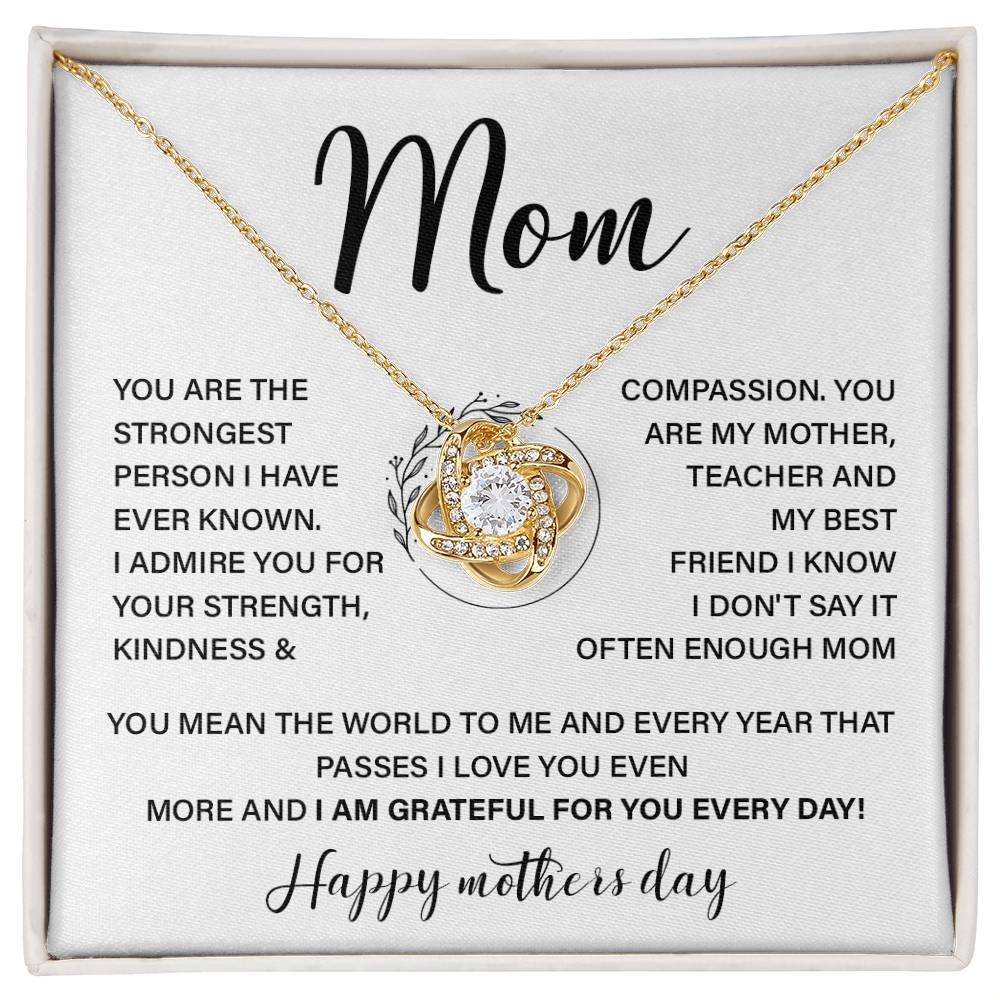 Grateful Mom Necklace with Message for Mother's Day from Kids