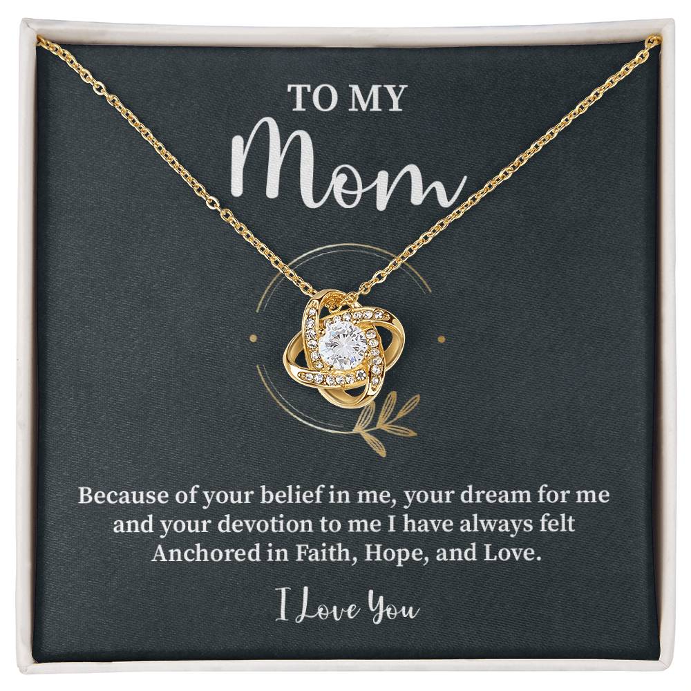 Mom Necklace Gift from Daughter Faith and Love Box