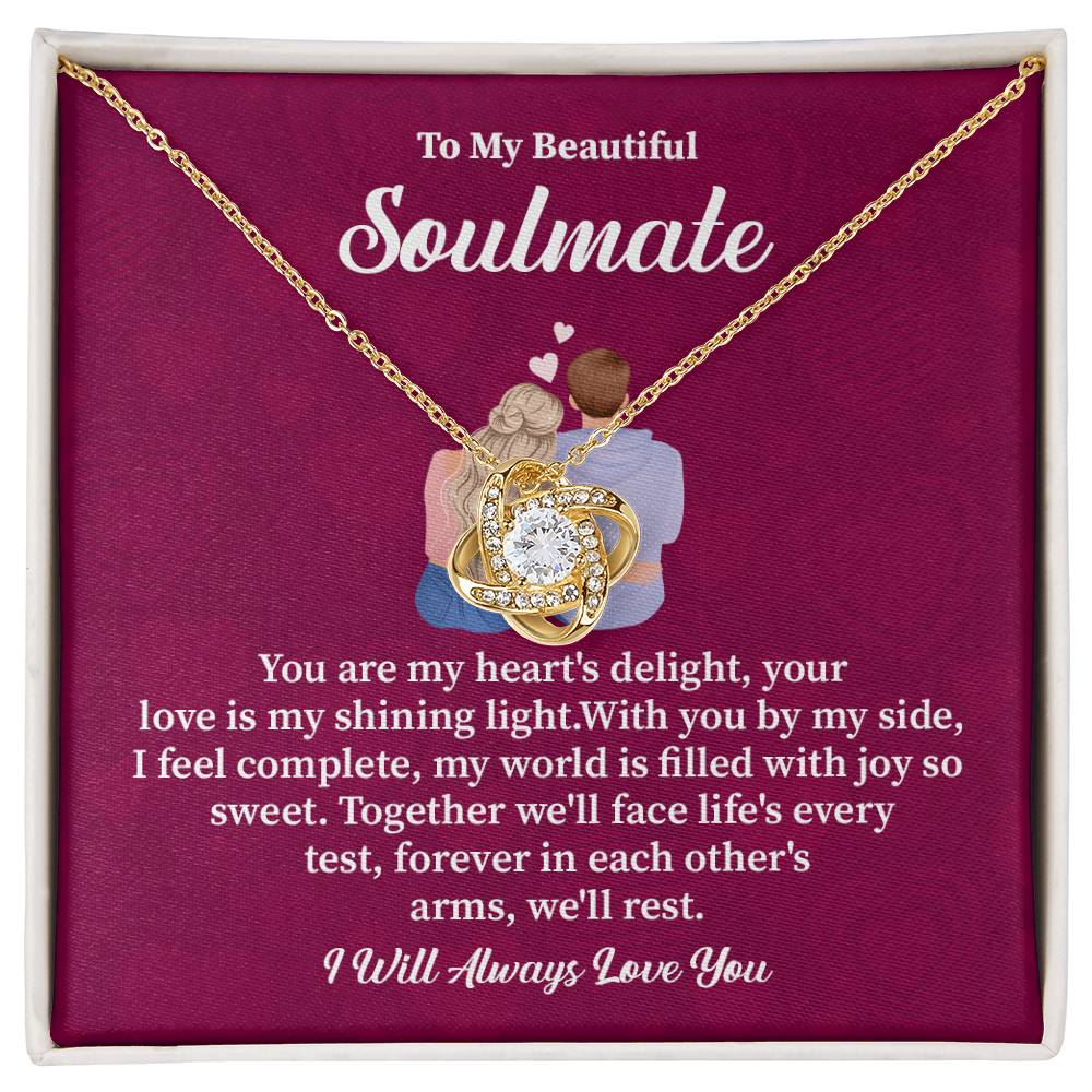 Soulmate Necklace Gift with Romantic Quote Card