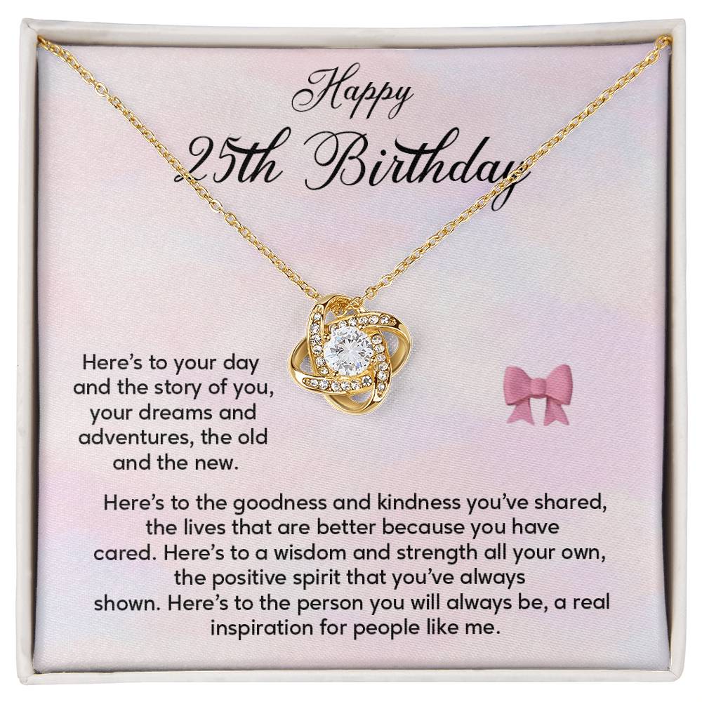 25th Birthday Gift for Her – Elegant Necklace with Heartfelt Note