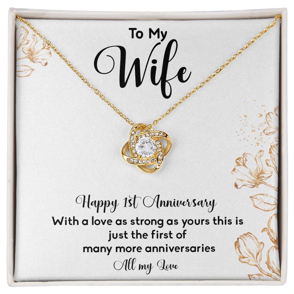 1st Anniversary Necklace Gift for Wife from Husband Message Card Box