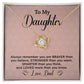 Daughter Necklace Gift from Dad – Encouragement Message Card