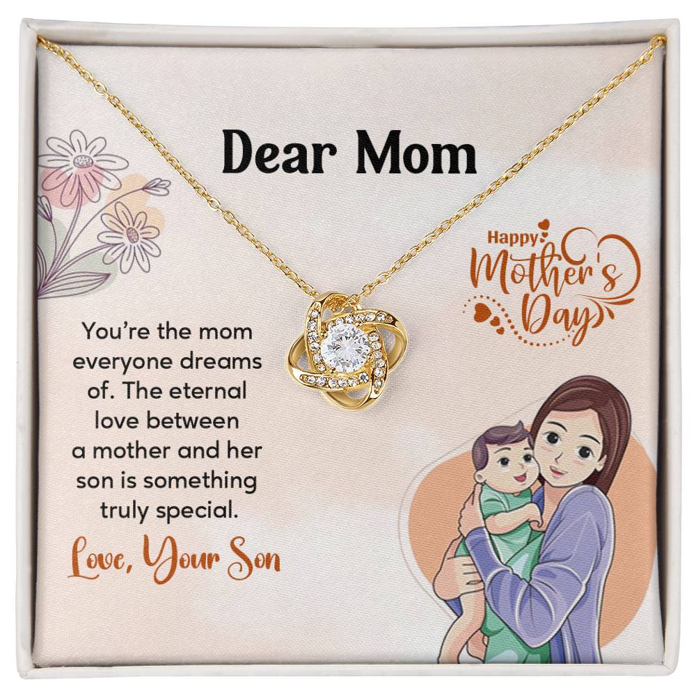 Dear Mom, Heartfelt Necklace For Love Loving Jewelry For Mother's Day Sentimental Necklace For Connection Loving Pendant For A Mother-son Bond Special Pendant Special Necklace Thoughtful Necklace For Love