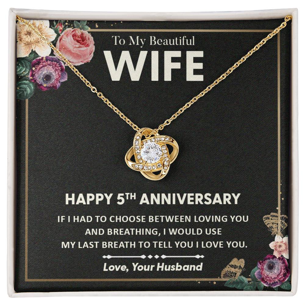 5th Anniversary Necklace Gift for Wife – Love Note Box