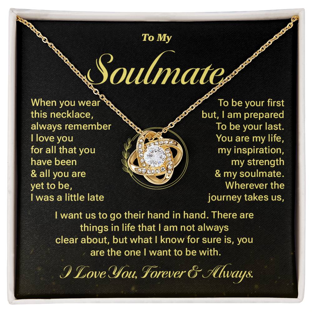 Soulmate Gift Necklace for Her – Message Card & Box