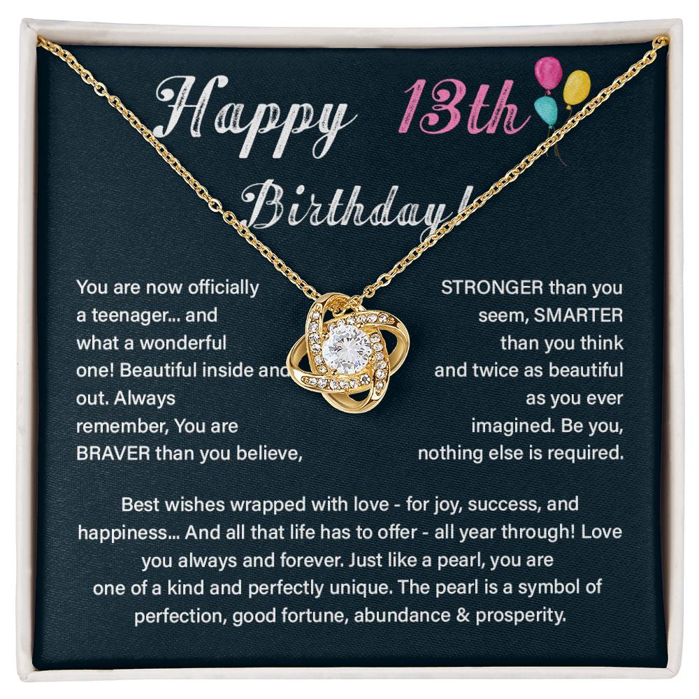 13th Birthday Necklace for Girl – Sentimental Gift with Pearl Message