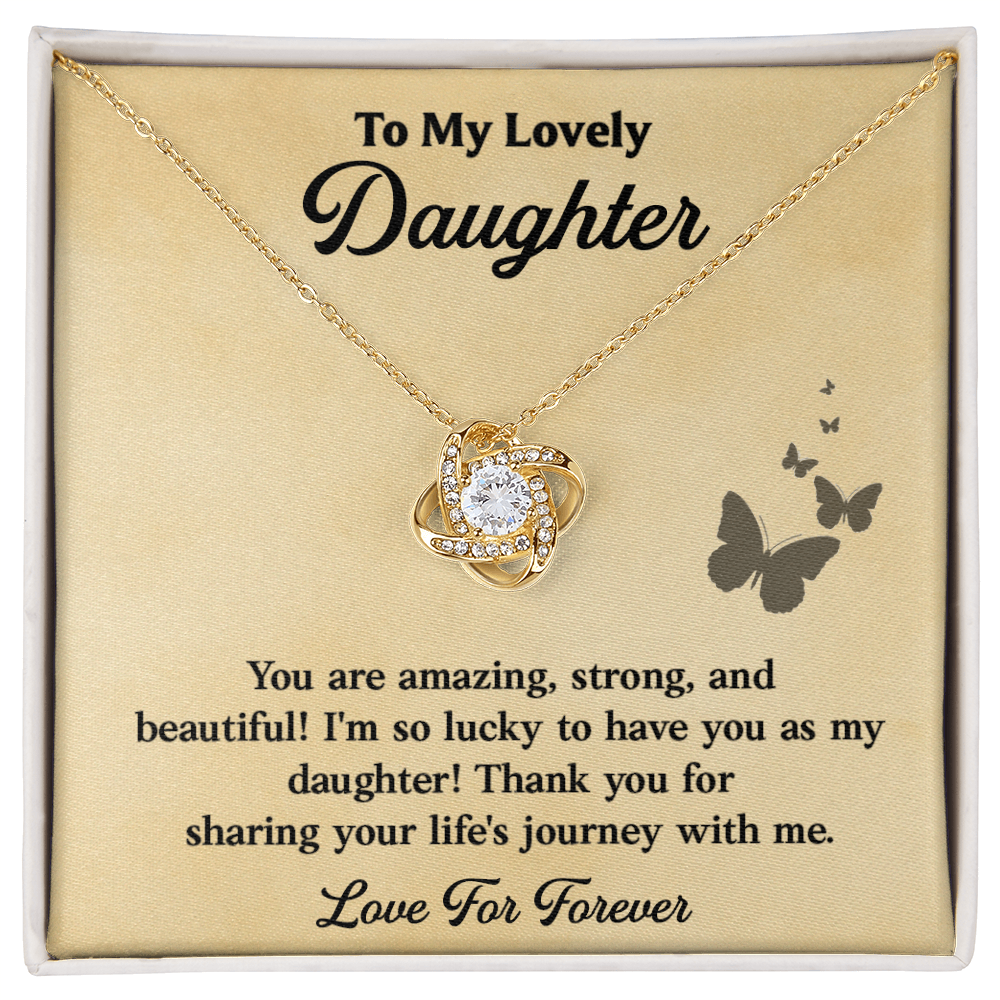 Daughter Necklace Gift Strong, Beautiful & Loved