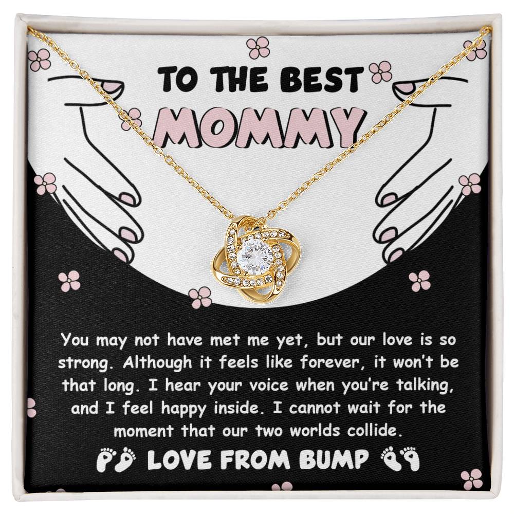 To My Best Mommy  Necklace For Mothe's Day Jewelry For Mom, Gift For Mommy From Baby Bump, Pregnancy Gift For Mommy 925 Silver Necklace Love Knot Necklace With Meaningful Message Card And Box.