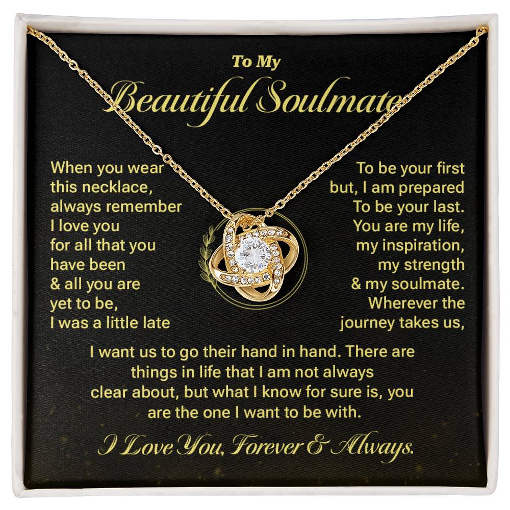 Soulmate Necklace Gift for Her with Message Card
