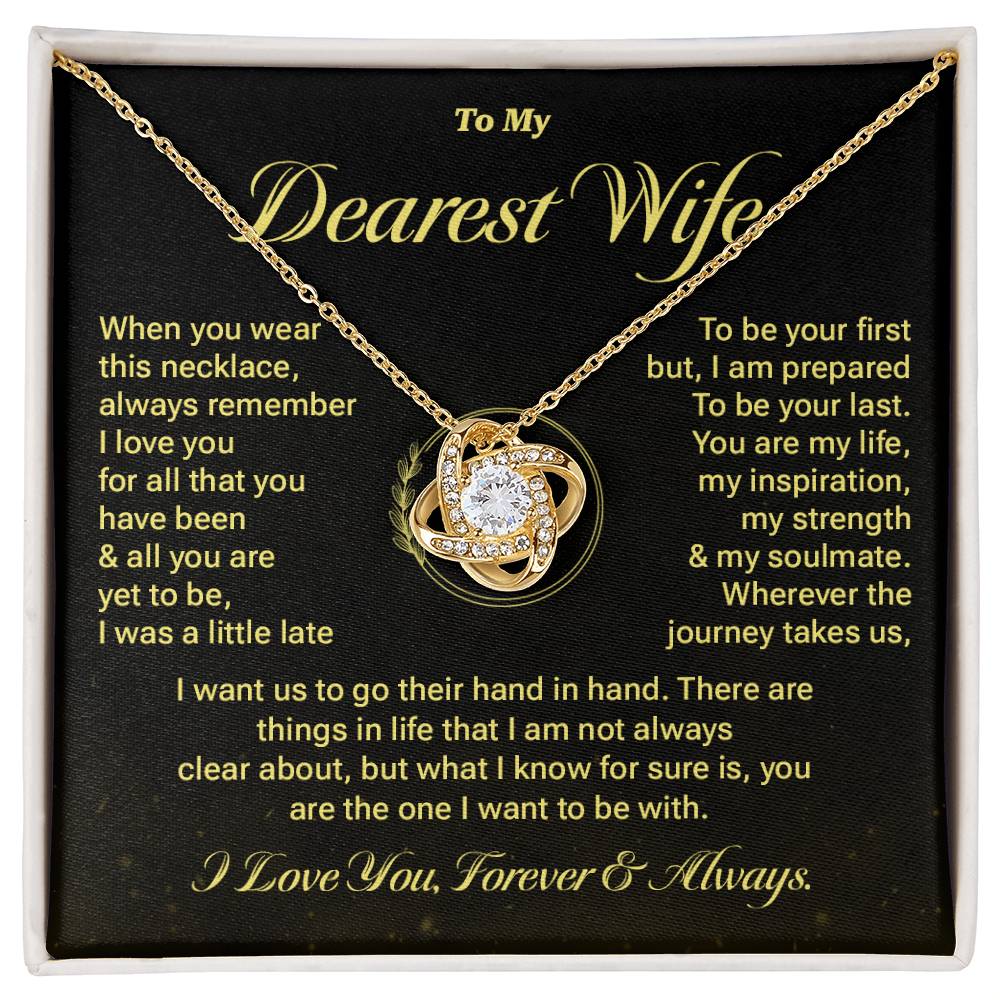 Dearest Wife Necklace Gift with Message Card