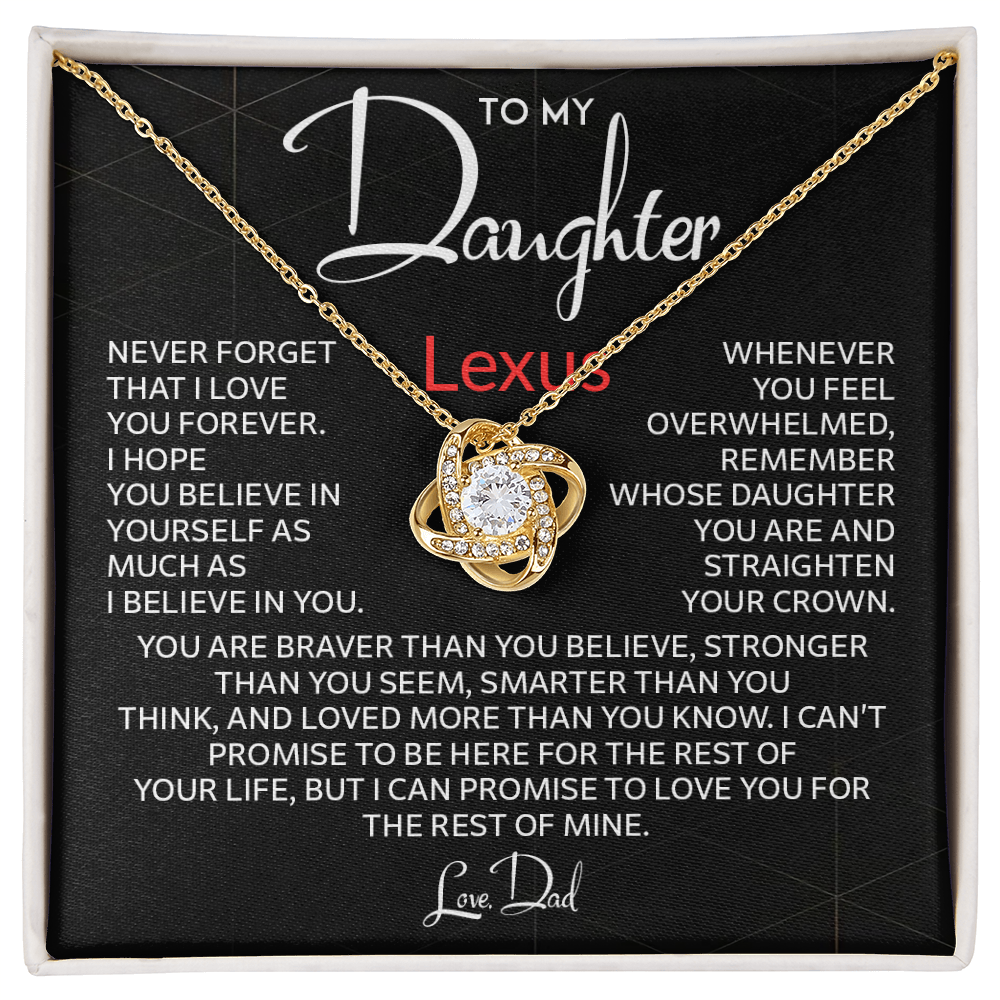 To My Daughter Name Necklace Gift From Dad Proud Dad To (Lexus)