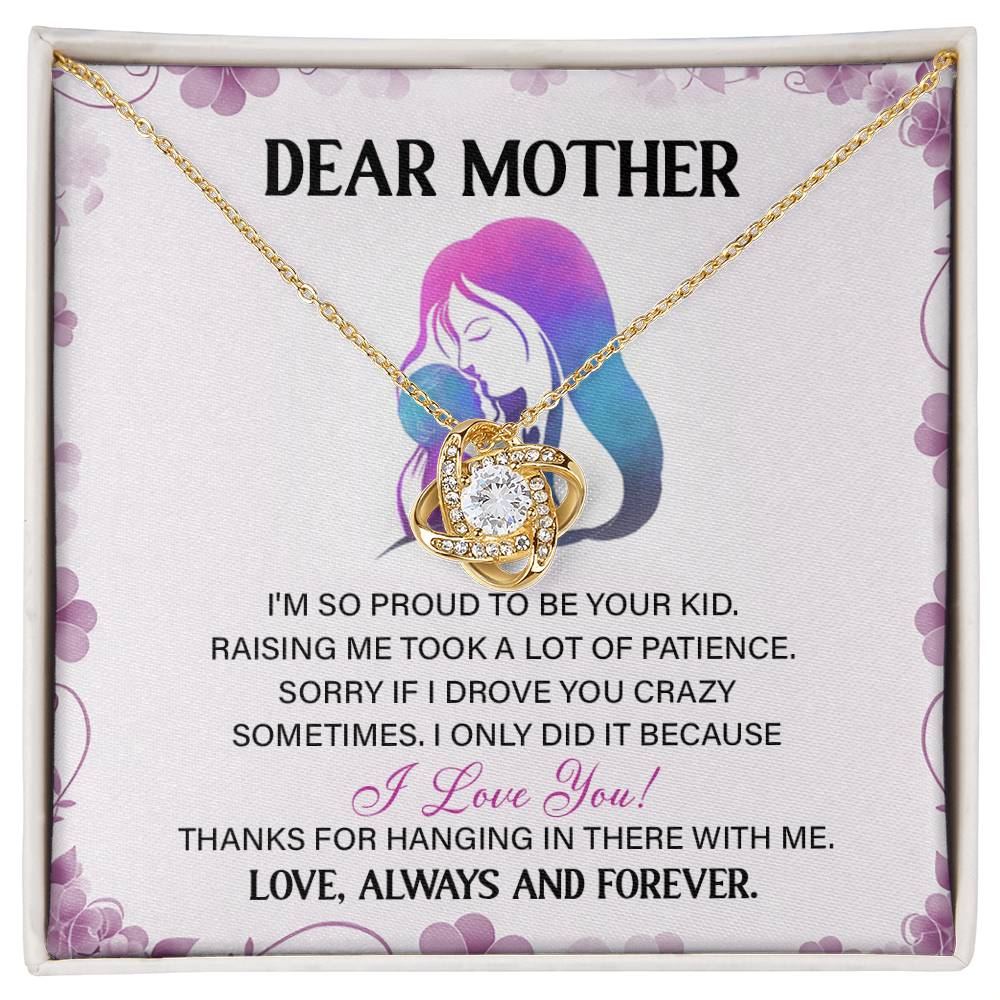 Dear Mother, Elegant Jewelry Thoughtful Necklace For Love And Care Sweet Gift For A Special Woman Elegant Pendant Thank You Pendant Special Necklace  Loving Pendant Loving Message Necklace For Patience Appreciation Necklace For Her