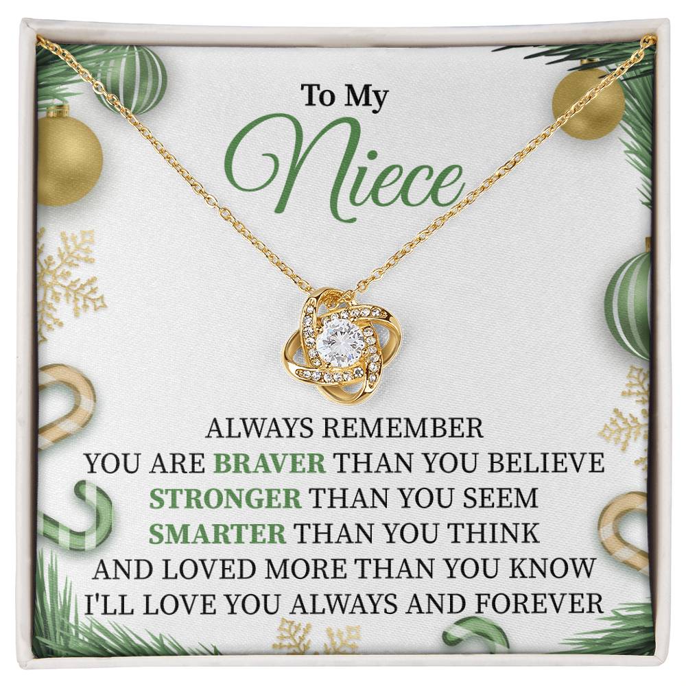 My Niece: Love Knot Necklace - An Endearing Token of Our Cherished Connection