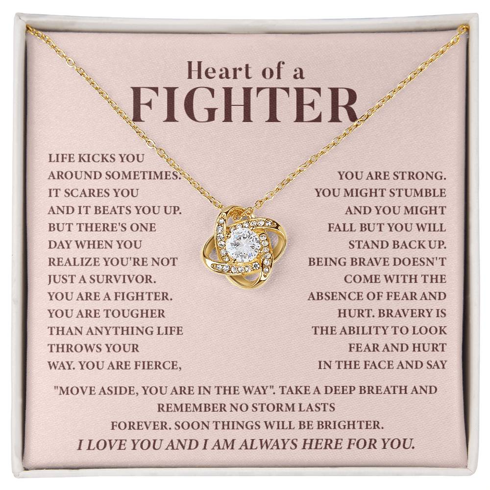 Heart of a Fighter Necklace for Women – Strength and Courage Jewelry Gift