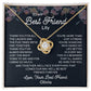 To My Best Friend, A Bond Like No Other Necklace Heart's Delight Necklace Thankful For Our Memories Together Gift Necklace Of Heartfelt Appreciation Necklace Of Unconditional Friendship Best Friends Forever Jewelry Heartfelt Message With Necklace