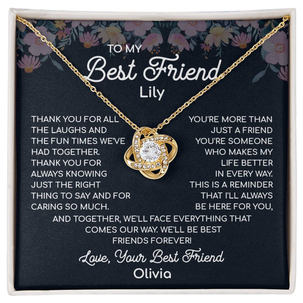 To My Best Friend, A Bond Like No Other Necklace Heart's Delight Necklace Thankful For Our Memories Together Gift Necklace Of Heartfelt Appreciation Necklace Of Unconditional Friendship Best Friends Forever Jewelry Heartfelt Message With Necklace
