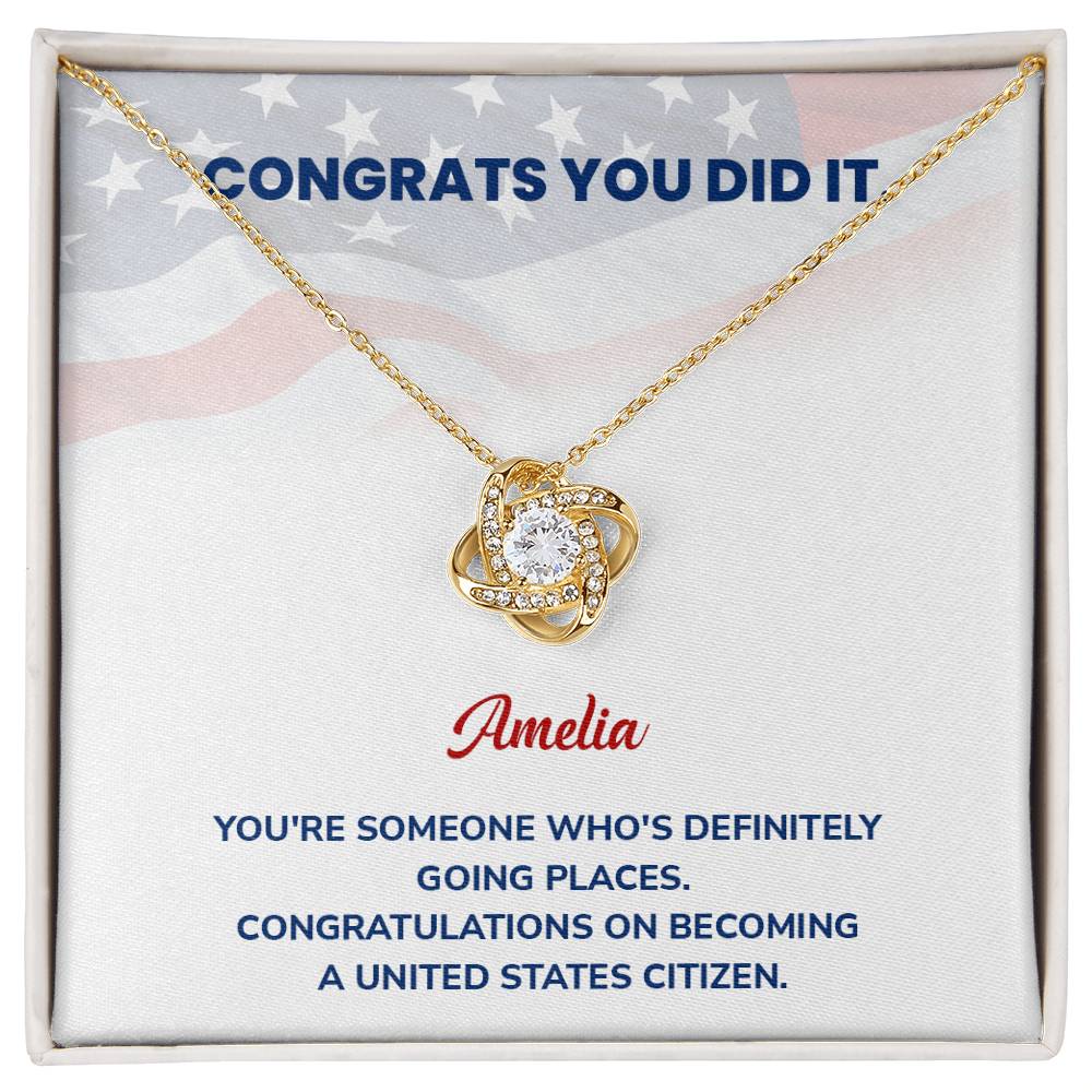 Congrats Necklace For New U.s. Citizen Amelia Necklace For New U.s. Citizen Proud U.s. Citizen Jewelry Necklace For Official U.s. Citizen Gift For U.s. Citizenship Celebration Necklace With Message For U.s. Citizen Necklace For Naturalization Ceremony