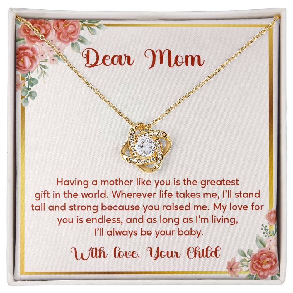 Dear Mom, Elegant Jewelry For A Cherished Bond Thoughtful Necklace For Love And Support Loving Pendant Sentimental Jewelry Loving Gift For A Cherished Heart Thank You Pendant Loving Pendant For Support Strong Jewelry For Her