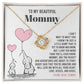 To My Beautiful Mommy Necklace Gift From Your Tummy - Mother's Day Gift, 925 Sterling Silver Love Knot Necklace Gift For Mommy, Gift For Mother Handmade Jewelry With Message Card And Box.