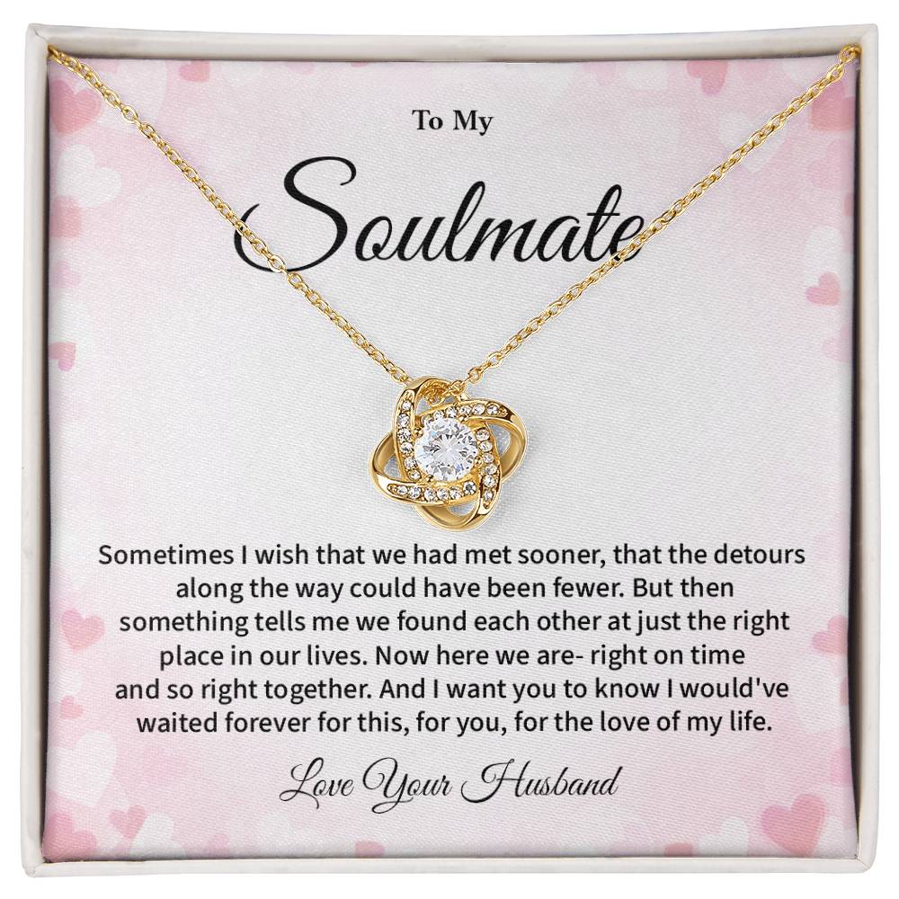 Soulmate Necklace Gift for Wife from Husband Romantic necklace with Message Card