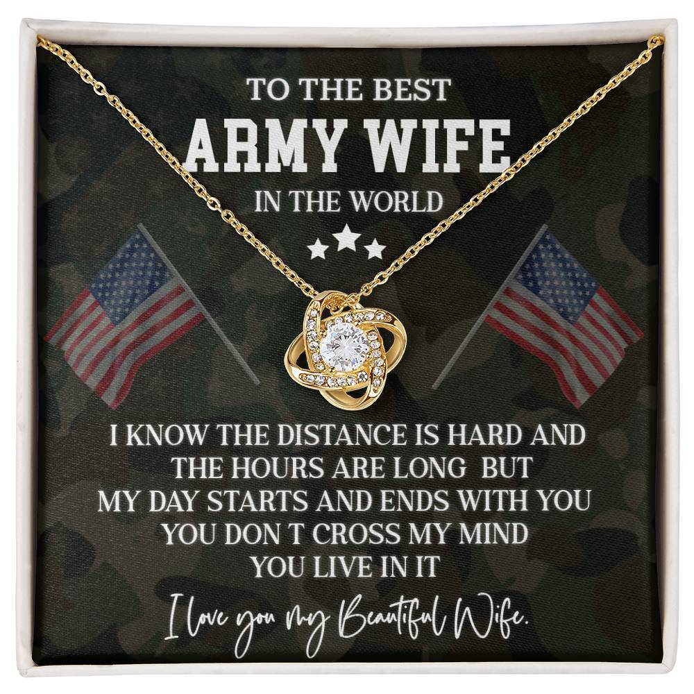 Army Wife Necklace - To The Best Wife In The World, A Tribute To Love Across Distance - Heartfelt Gift For My Beautiful Wife