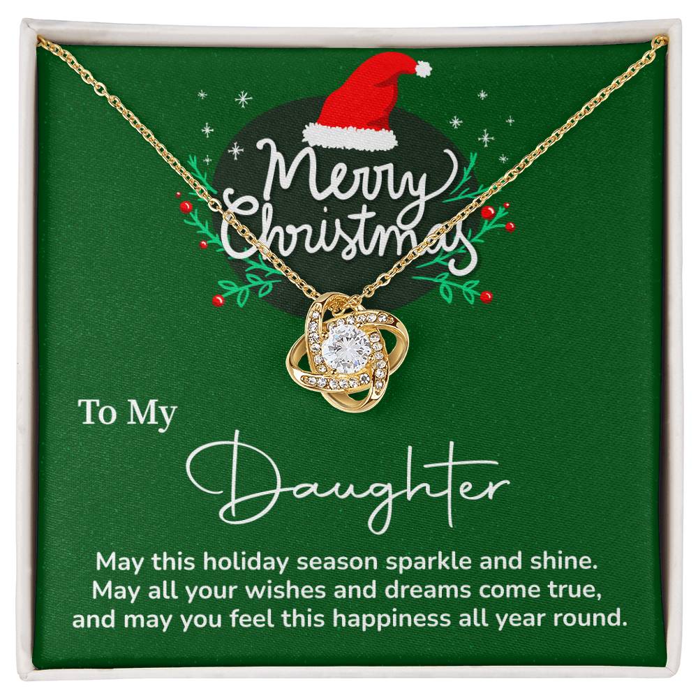 To My Daughter Gift From Your Dad Mom Merry Christmas Necklace Gift