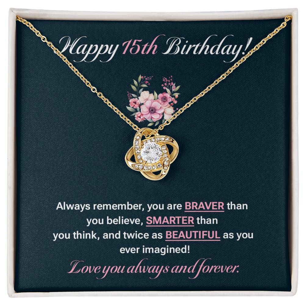 15th Birthday Necklace Gift for Teen Girl – Inspirational Jewelry Box