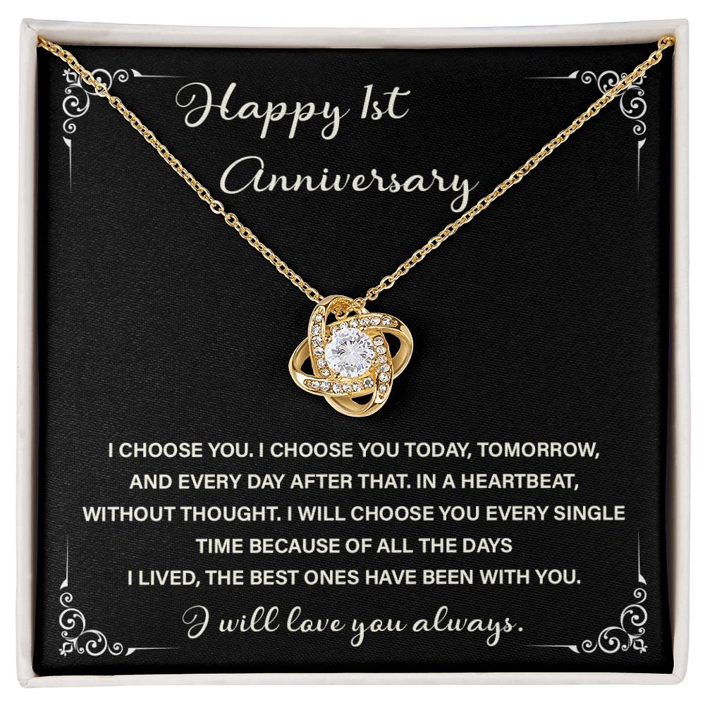 Romantic 1st Anniversary Gift – I Choose You Necklace
