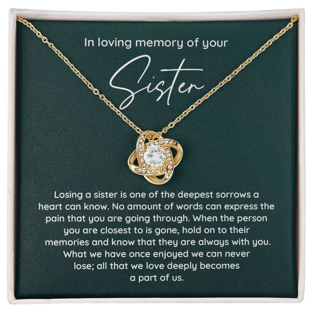 In Loving Memory Necklace For Loss Of Sister – Memorial Jewelry Gift With Heartfelt Message
