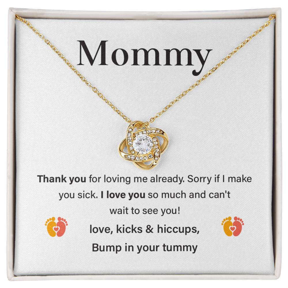 Funny Necklace Gift for Pregnant Mom from Baby Bump in Tummy