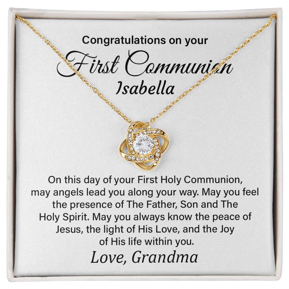 Congratulations On Your First Communion Isabella Elegant Jewelry Thoughtful Necklace For Peace And Joy Loving Pendant With A Holy Message Custom Loving Pendant For A Holy Day Thoughtful Gift For A Special Ceremony