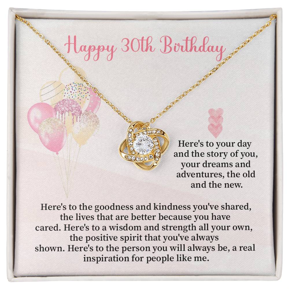 30th Birthday Gift for Her – Sentimental Necklace with Message Card