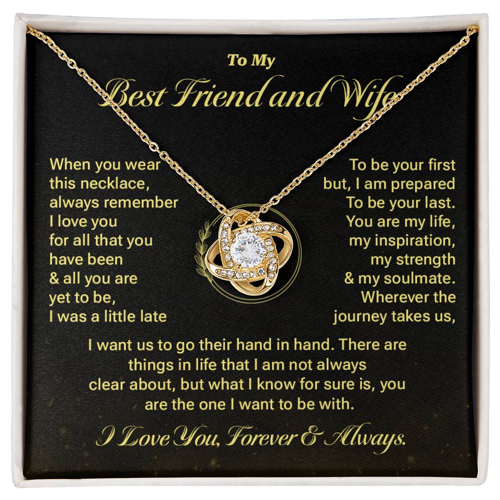Best Friend and Wife Necklace Gift with Message Card