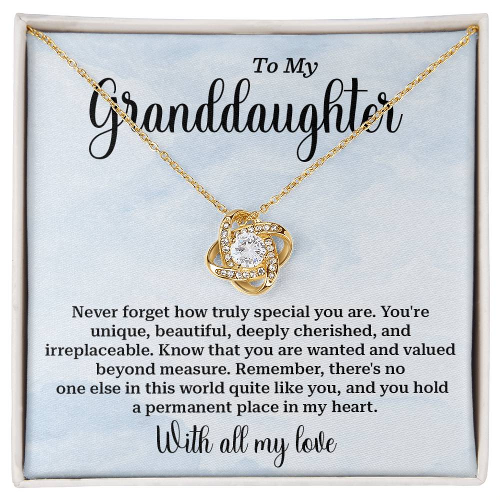 Cherished Granddaughter Necklace with Sentimental Card