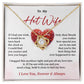 To My Hot Wife Necklace Gift From Husband with Romantic Message Card