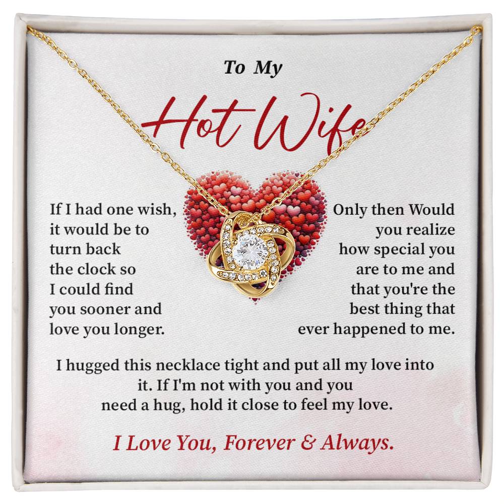 To My Hot Wife Necklace Gift From Husband with Romantic Message Card