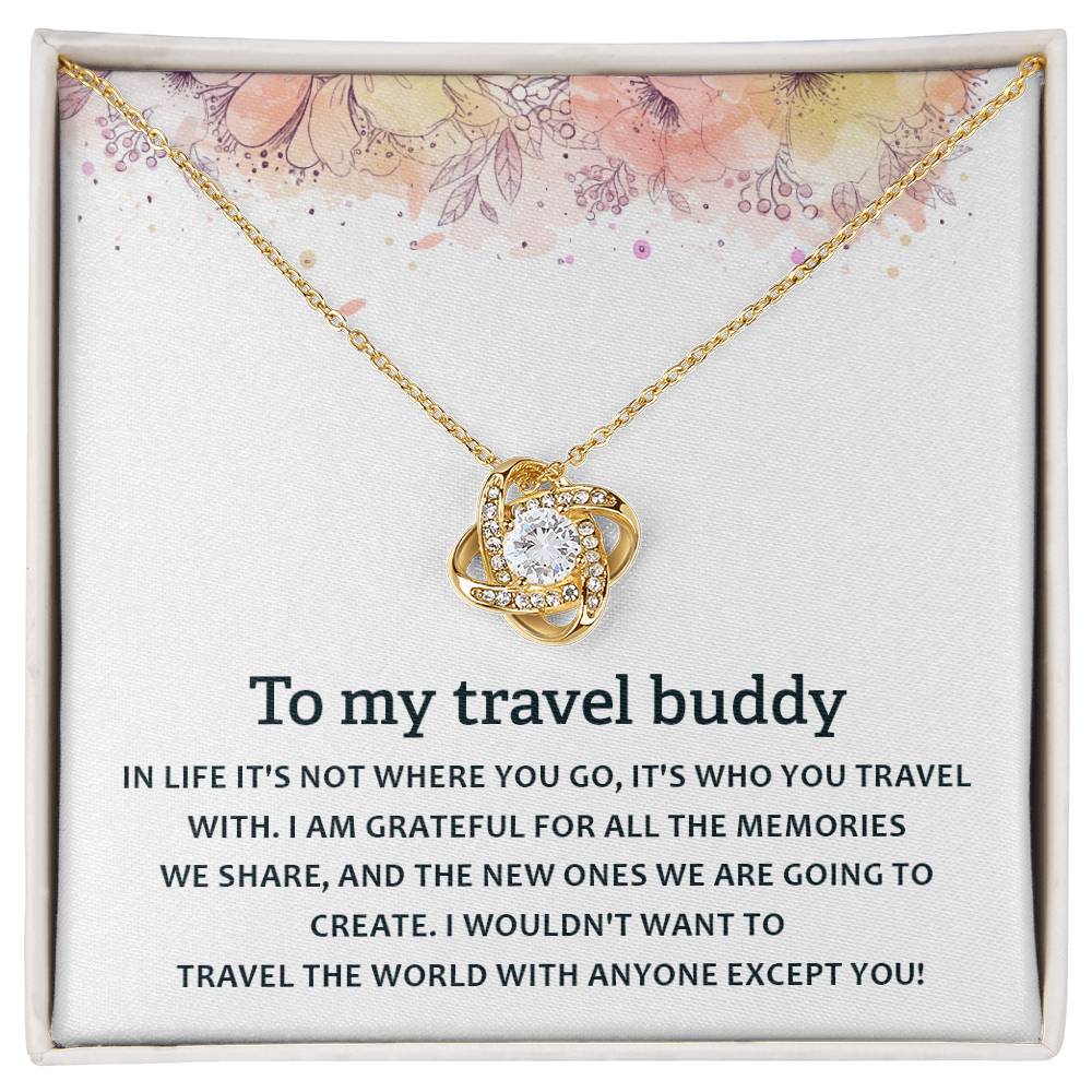 Travel Buddy Necklace Gift – Adventure Message Card for Her