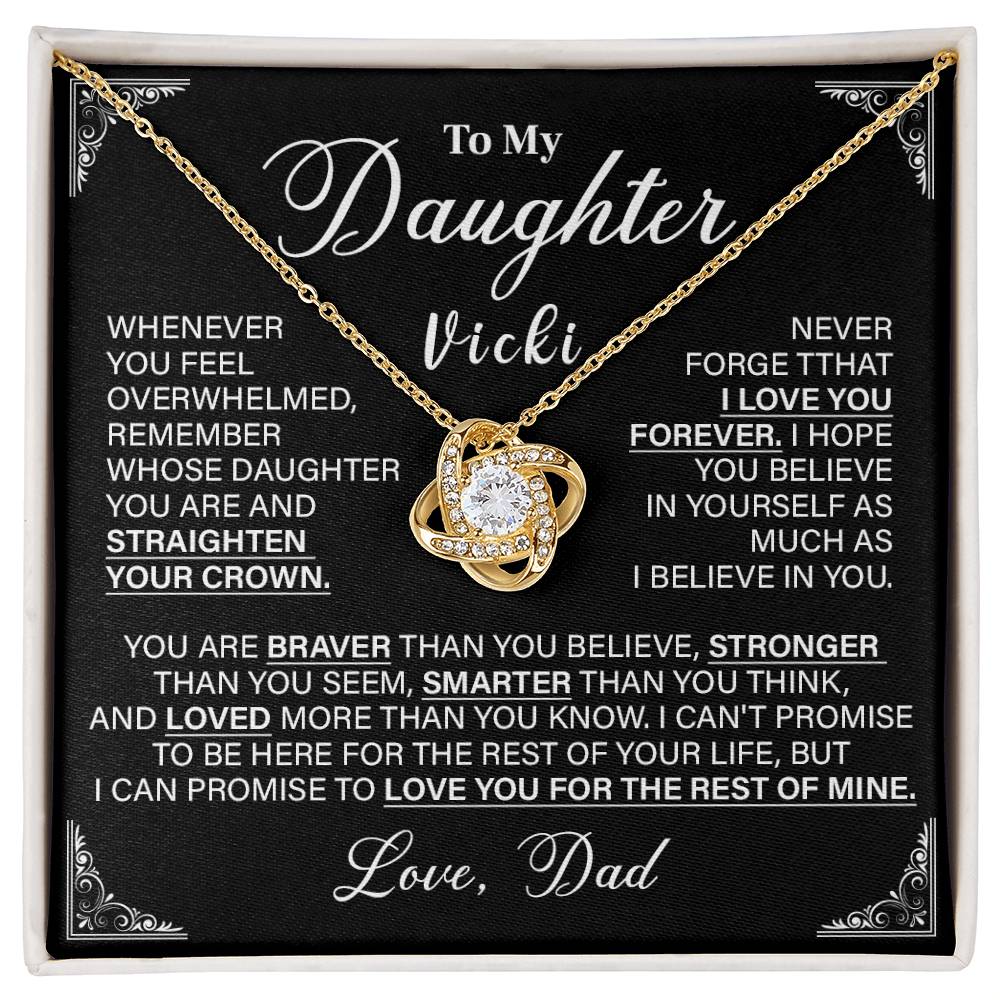 To My Daughter Necklace from Dad – Gift with Message Card