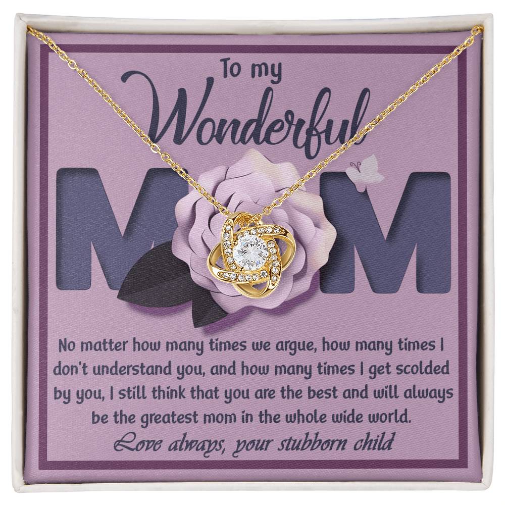 Necklace for Mom from Stubborn Child – Funny and Loving Gift